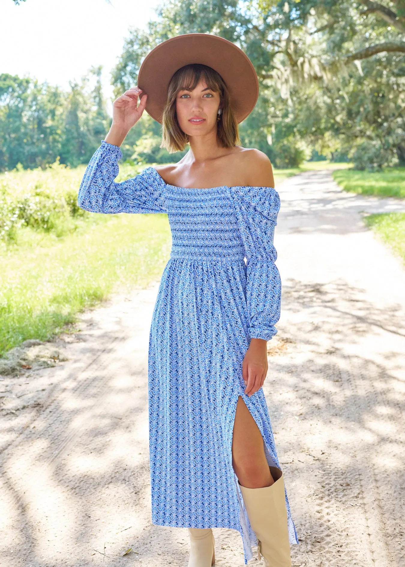 Sullivan's Island Puff Sleeve Maxi Dress