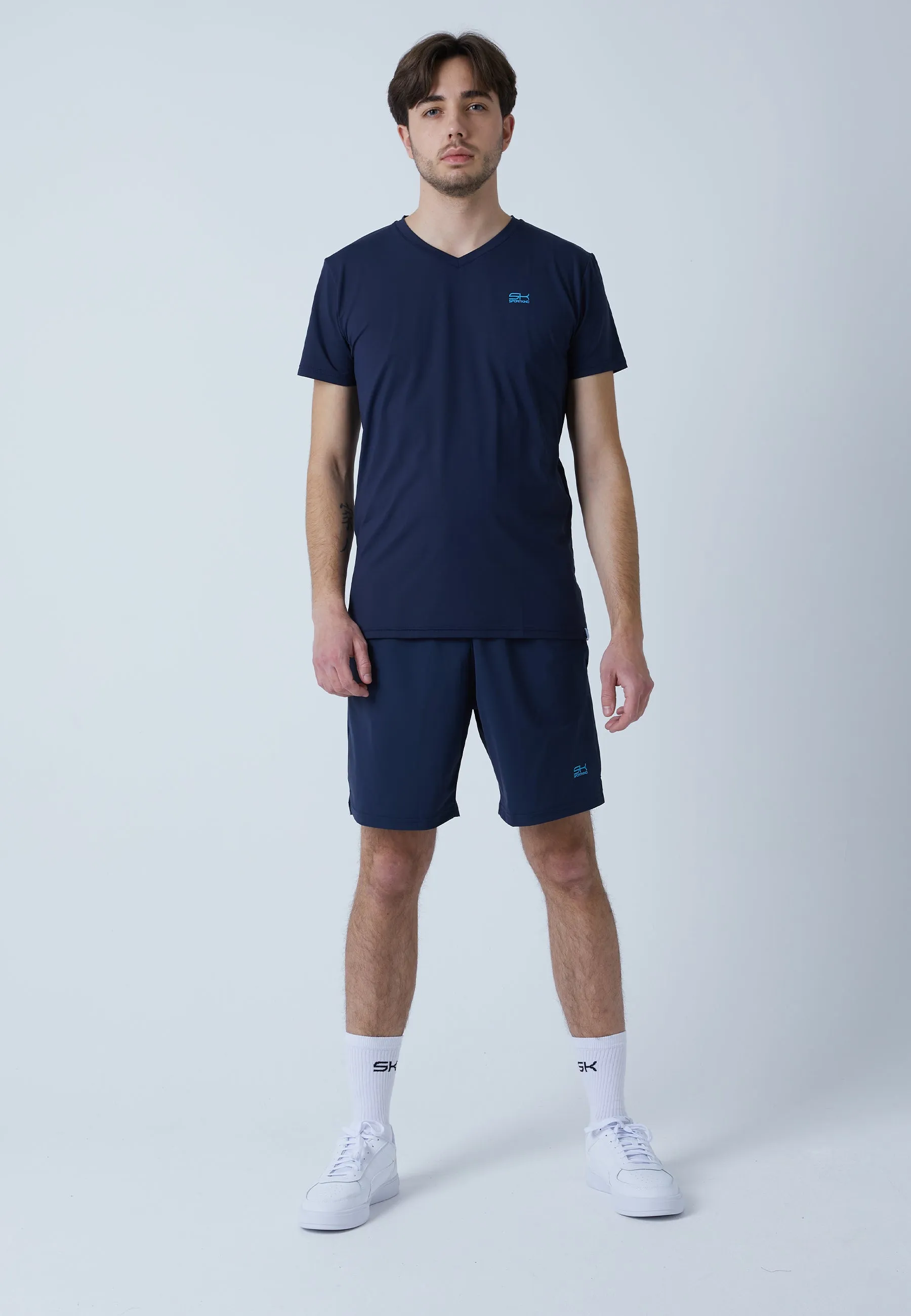 Tennis T-Shirt V-Neck, navy blue