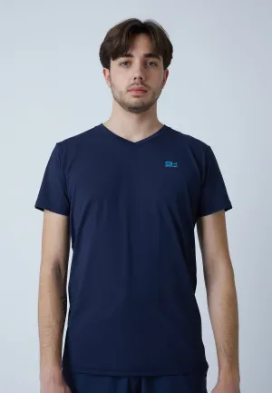 Tennis T-Shirt V-Neck, navy blue