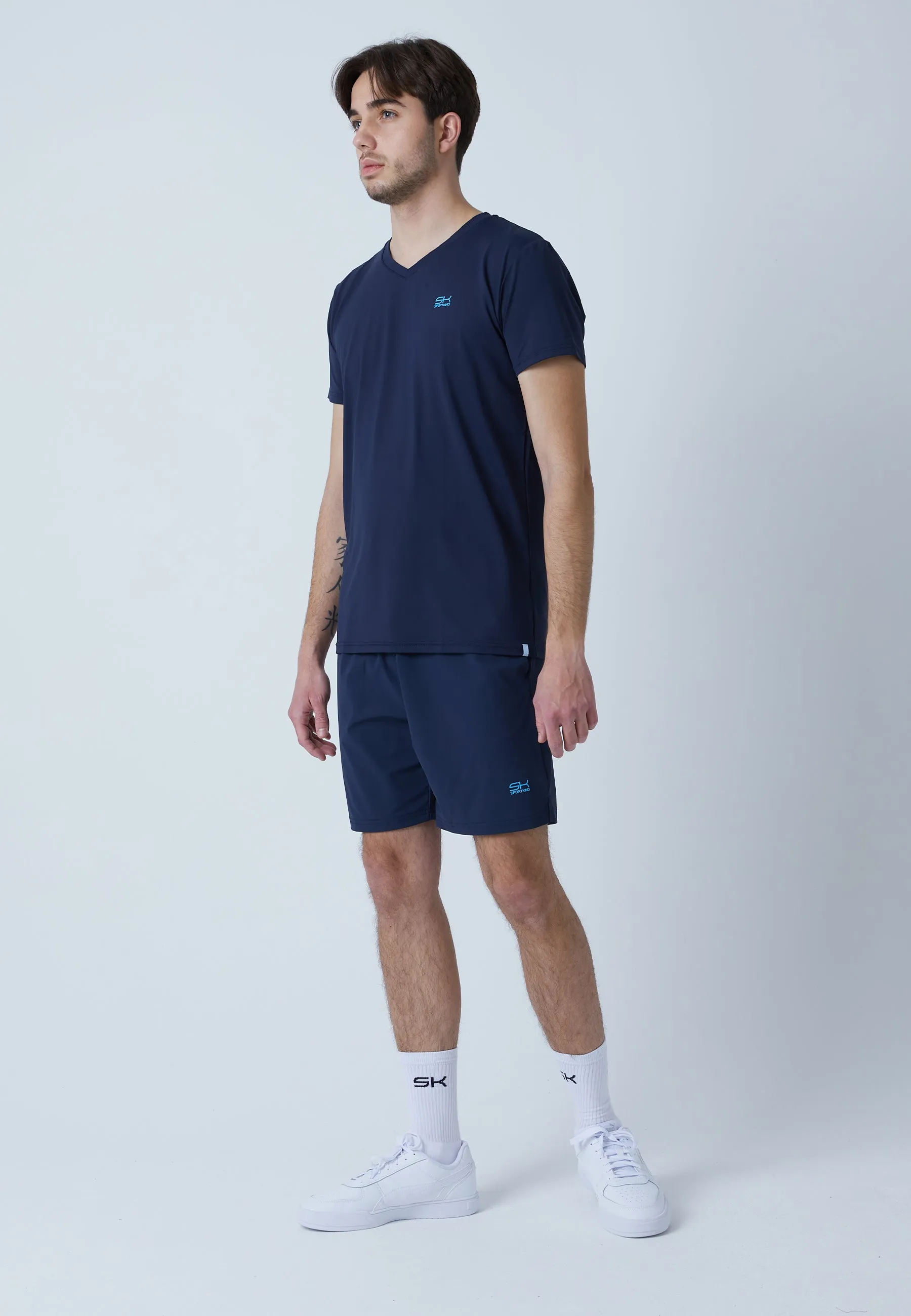 Tennis T-Shirt V-Neck, navy blue