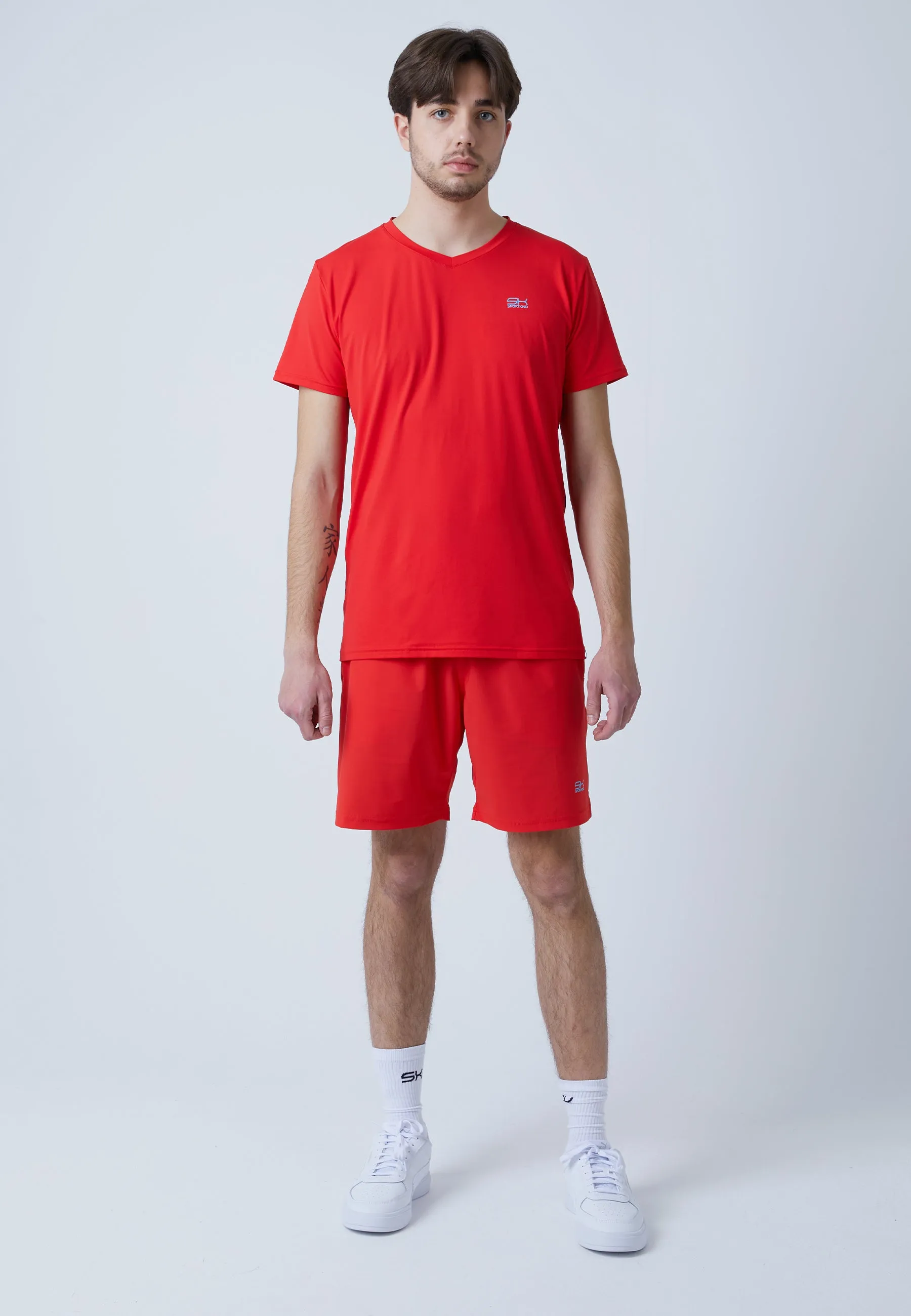 Tennis T-Shirt V-Neck, red