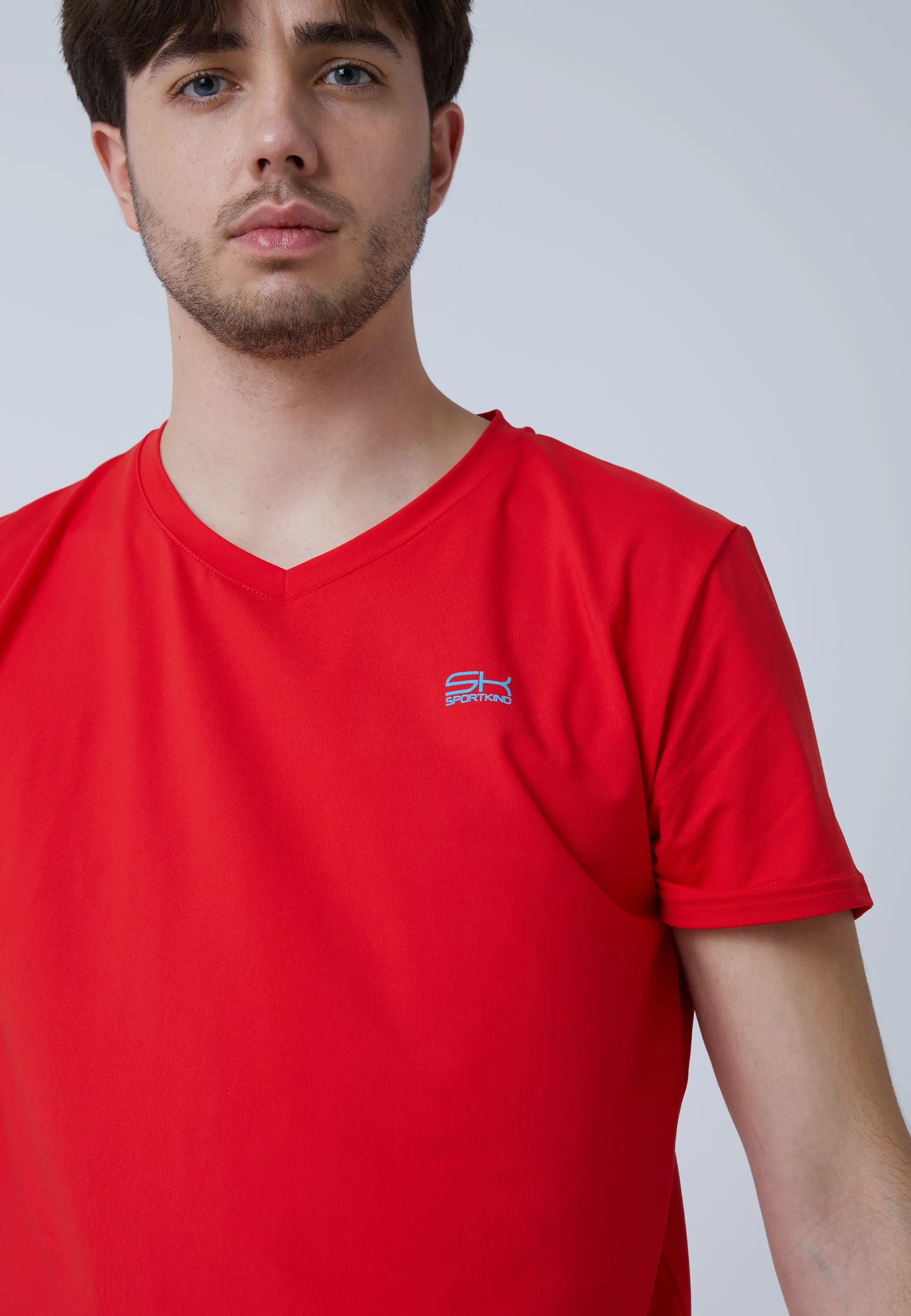 Tennis T-Shirt V-Neck, red