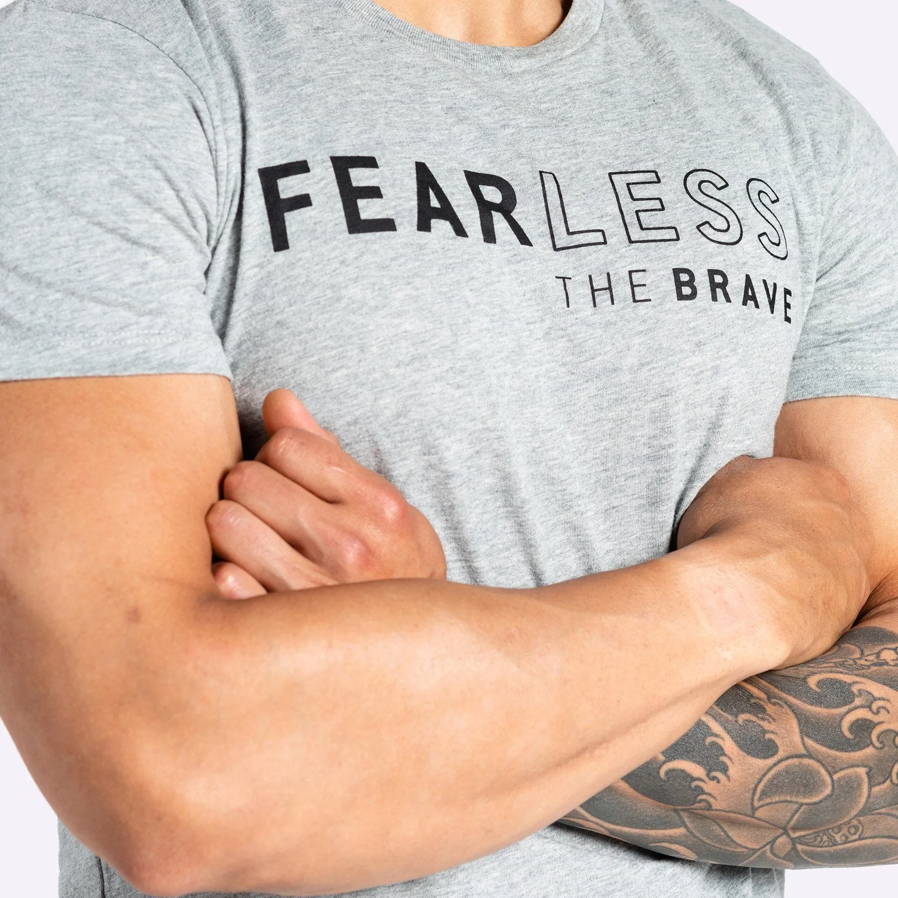 The Brave - Men's Fearless T-Shirt - Light Grey Marl