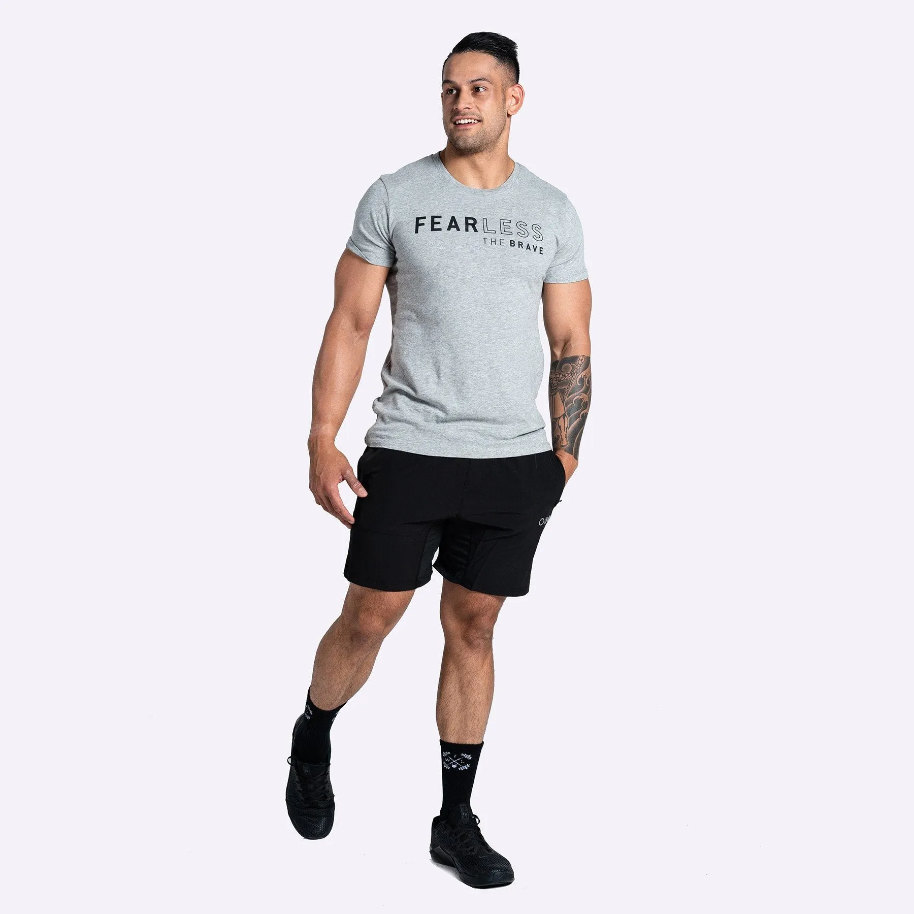 The Brave - Men's Fearless T-Shirt - Light Grey Marl