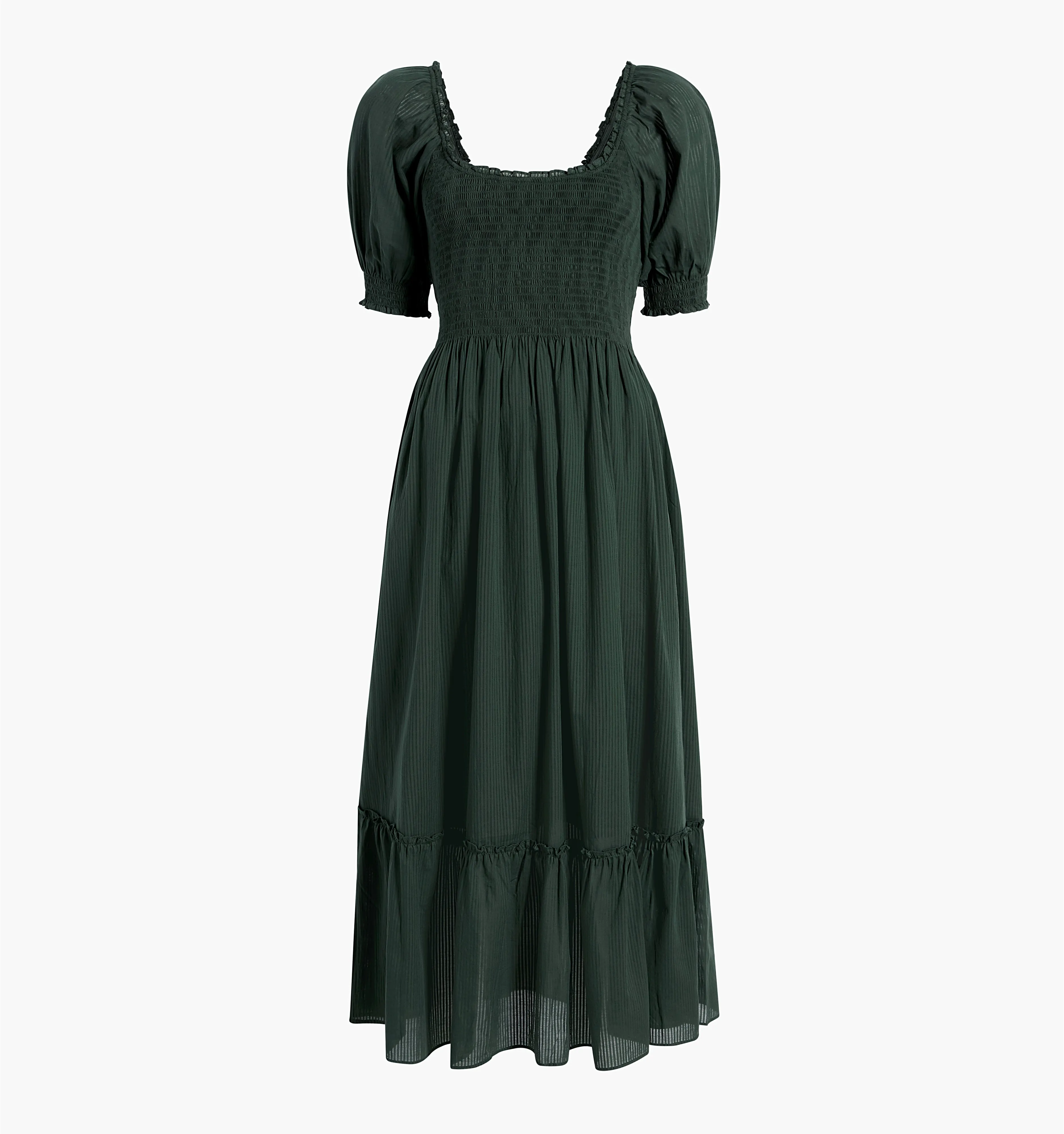 The Louisa Nap Dress - Green Shadow Stripe