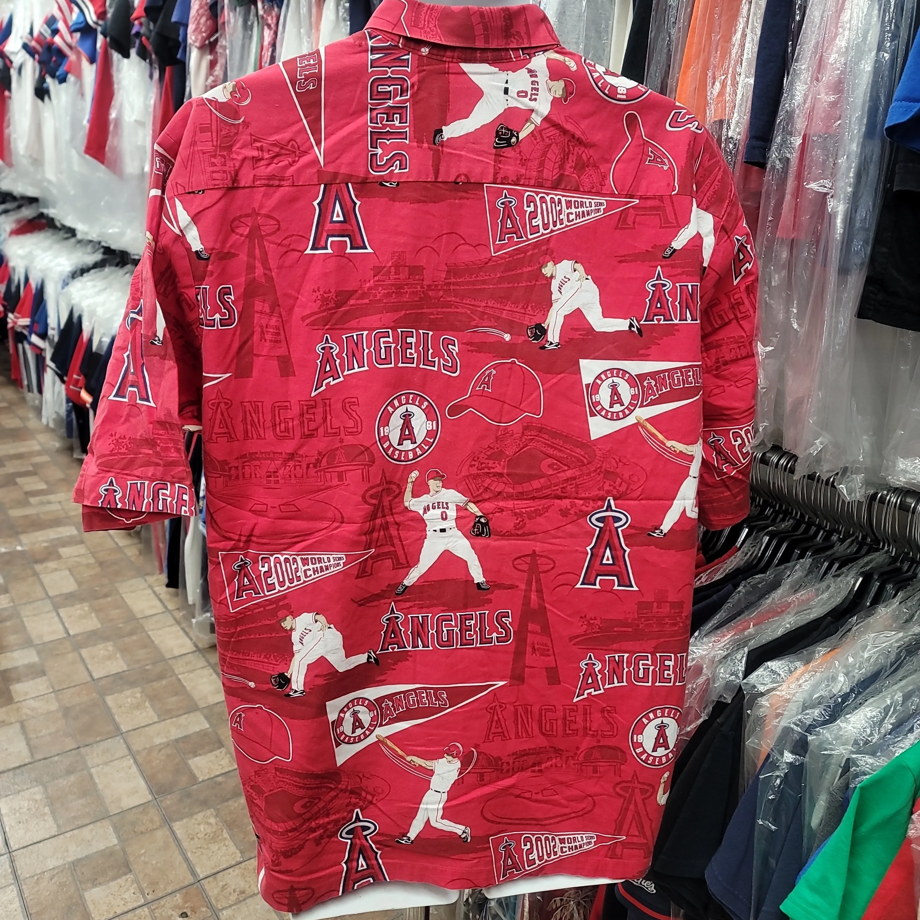 Vintage ANAHEIM ANGELS MLB Reyn Spooner Cotton Hawaiian Shirt L