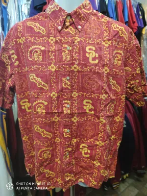 Vintage USC TROJANS NCAA Reyn Spooner Cotton Hawaiian Shirt L