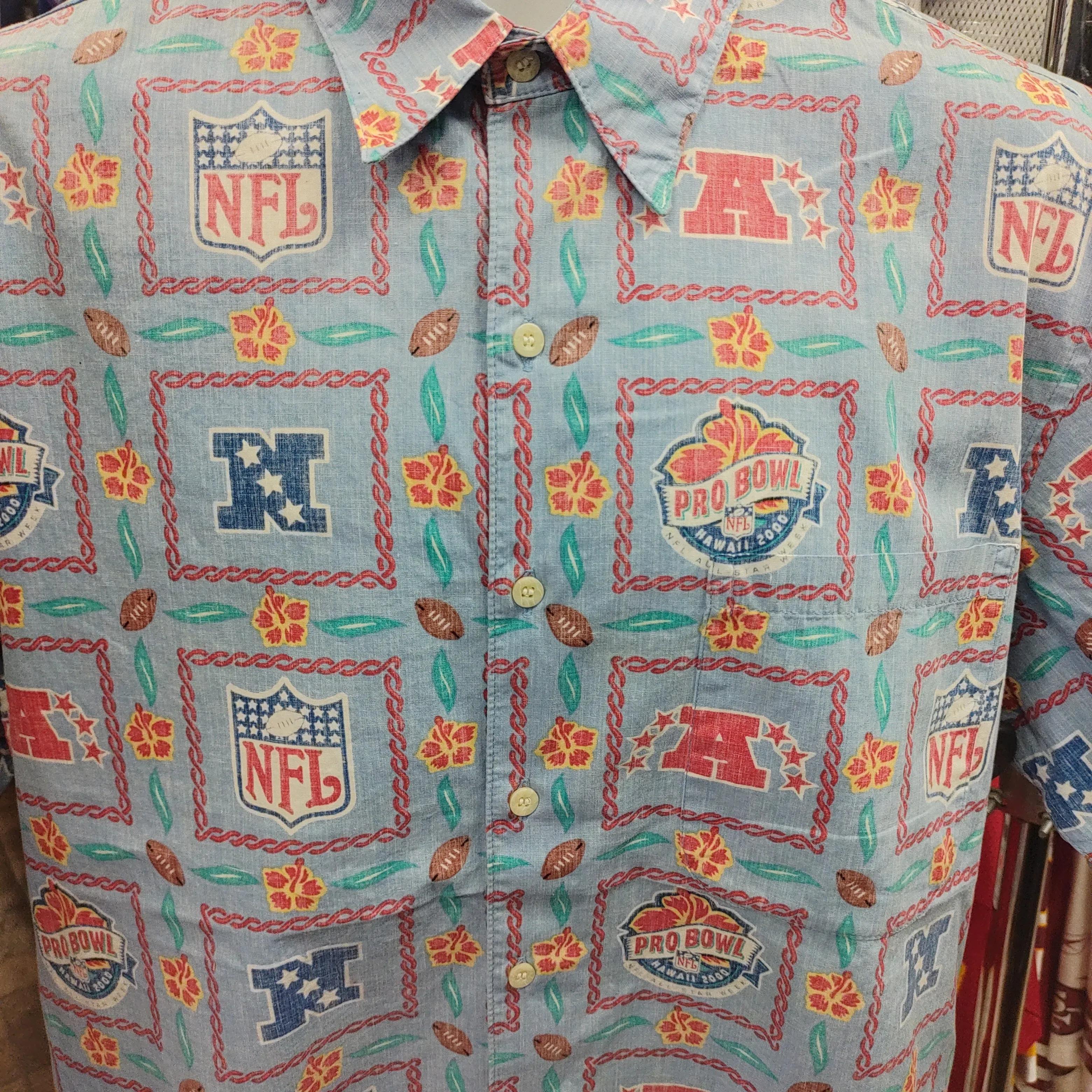 Vtg '00 PRO BOWL All Star Game NFL Reyn Spooner Hawaiian Shirt L